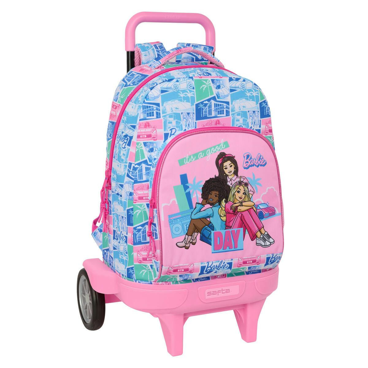 School trolley backpack Barbie in 300D polyester
