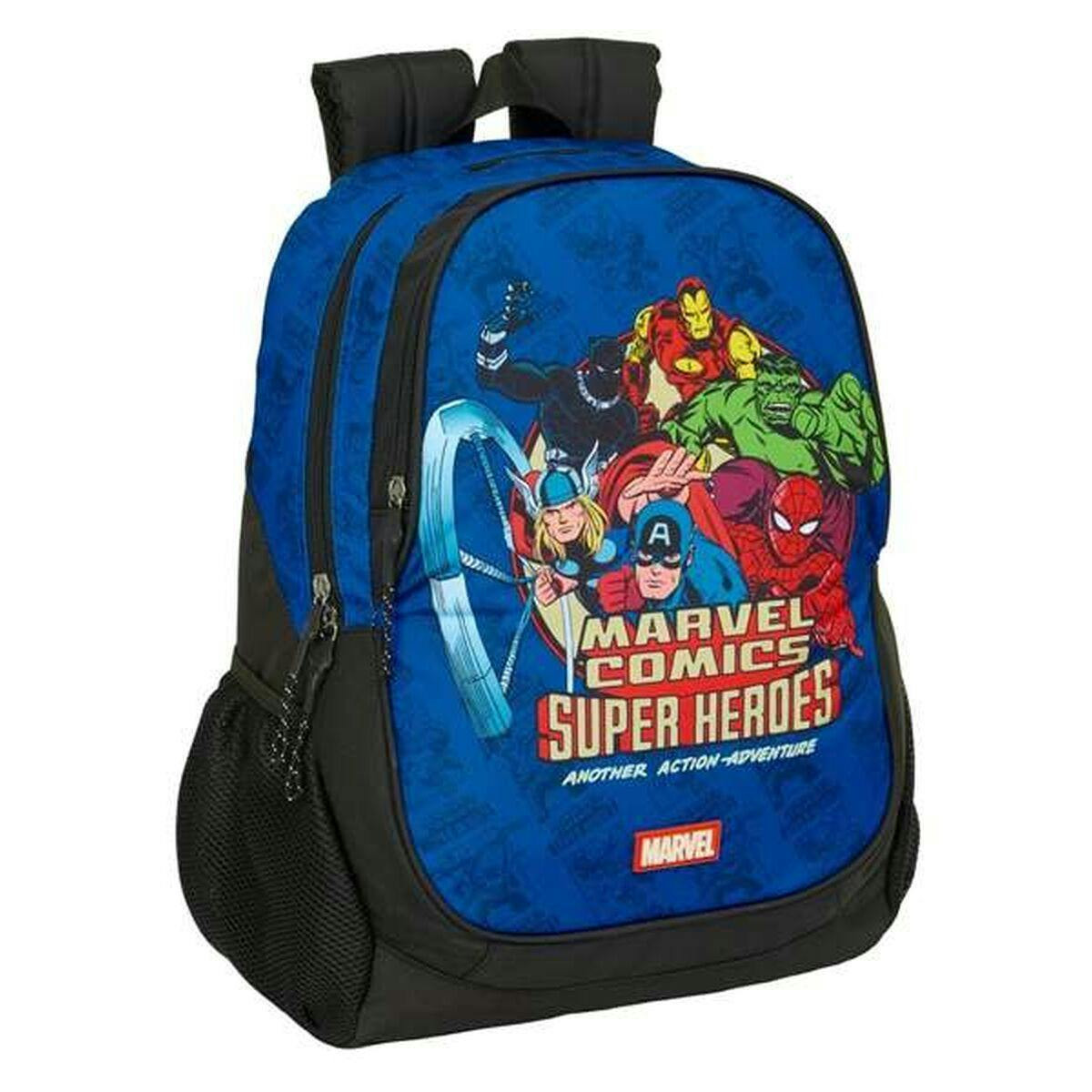 Mochila escolar infantil The Avengers en poliéster con 2 compartimentos y bolsillos laterales