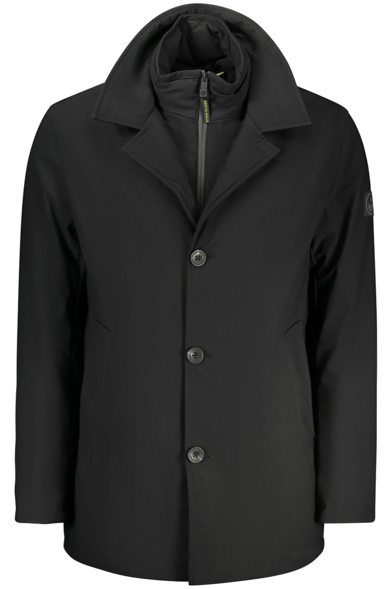 Gabardina de manga larga con cuello interior desmontable