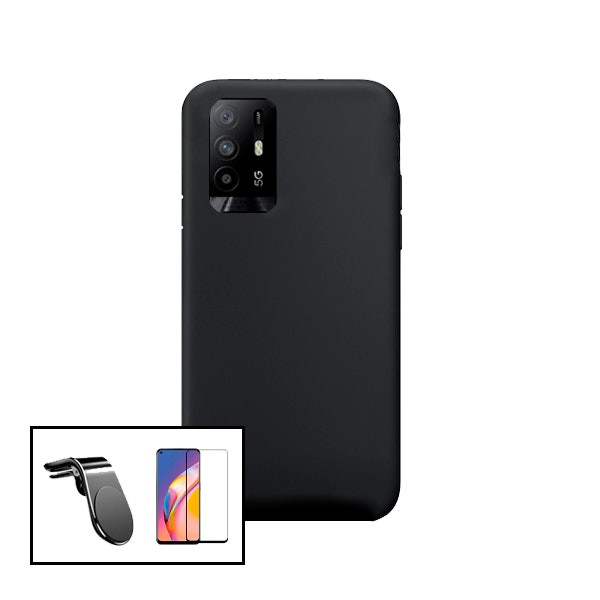Kit: Protector de vidrio templado, funda de silicona y soporte magnético para Oppo A95 5G