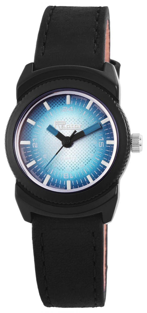 Reloj analógico Batjah con caja metálica y correa de piel genuina
