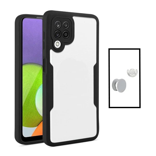 Kit Capa Anti-Crash 360 Protection + 1 GripHolder + 1 Suporte GripHolder Branco para Samsung Galaxy M33 5G - Preto