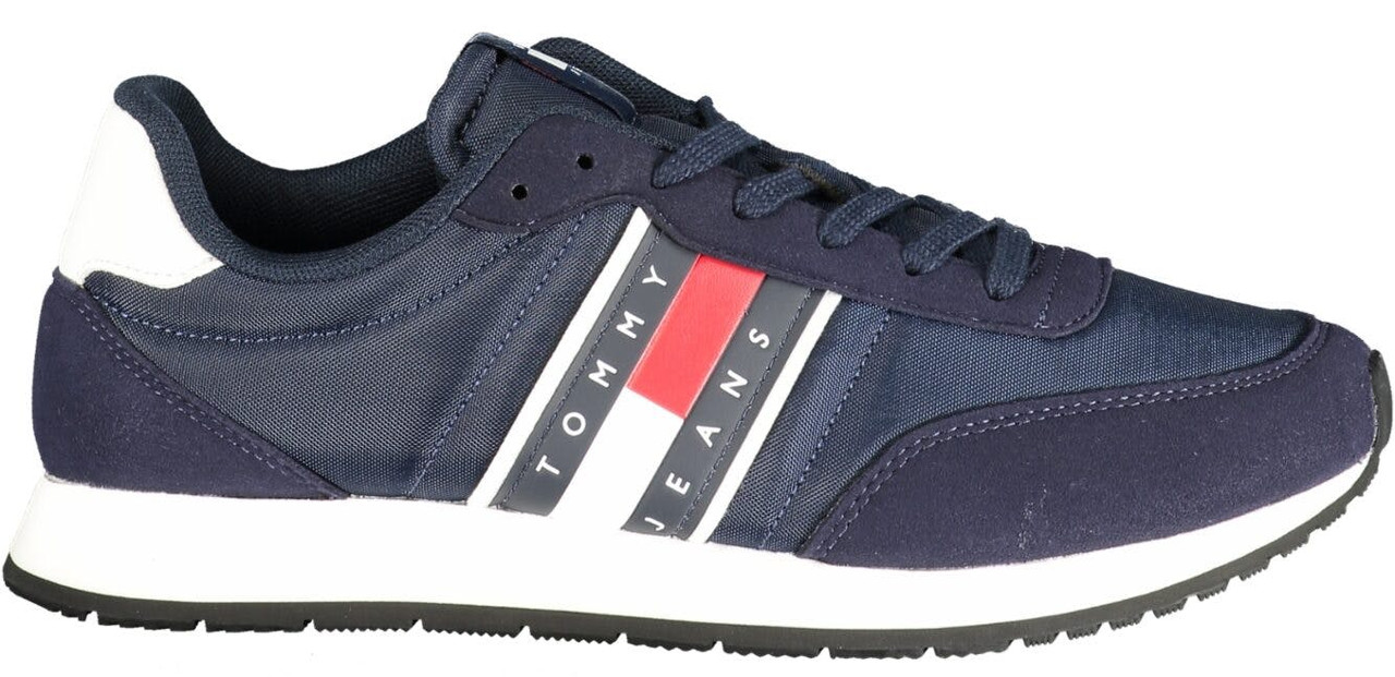 Zapatillas deportivas en piel y poliuretano con detalles contrastantes