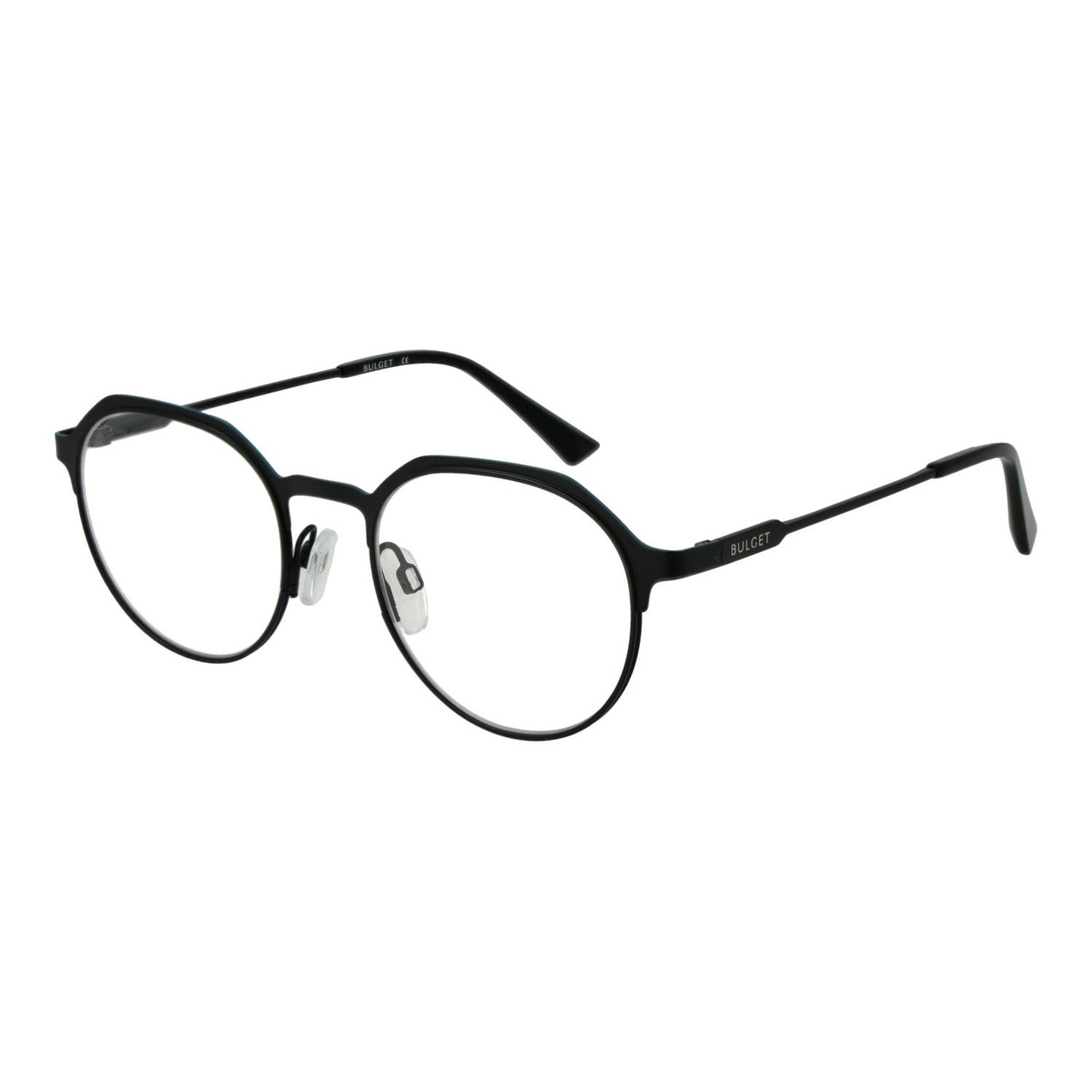 Montura metálica negra de aro completo con lentes de plástico