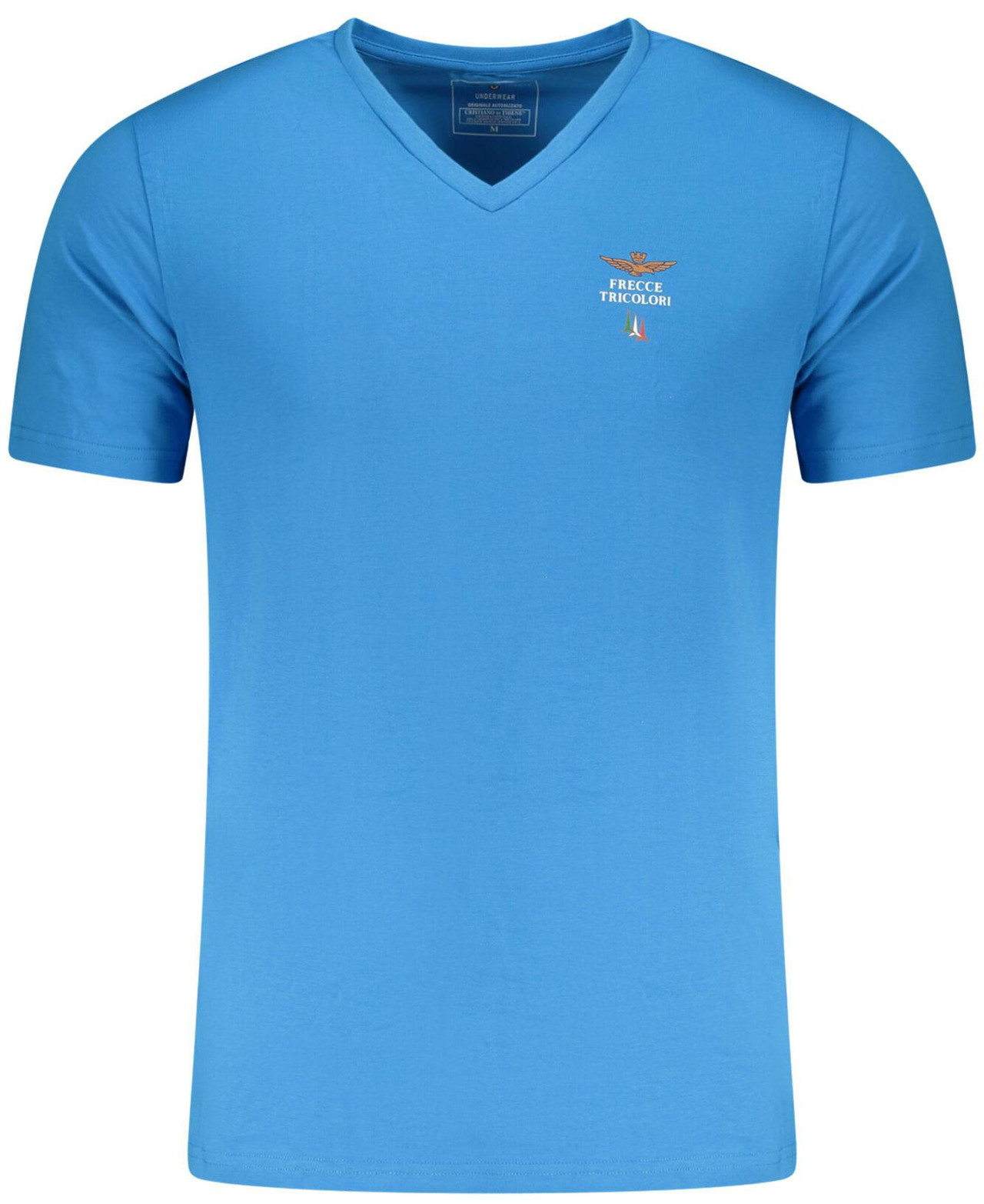 V-neck T-shirt with tricolor arrow detail