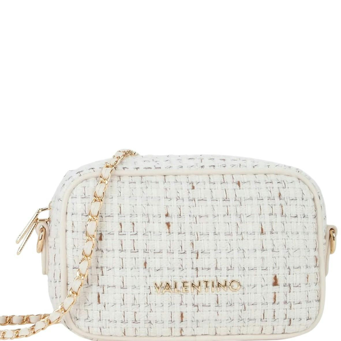 Bolso blanco en poliuretano y poliéster con asa ajustable