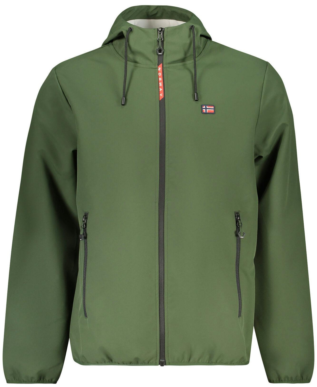 Hooded polyester jacket with zip