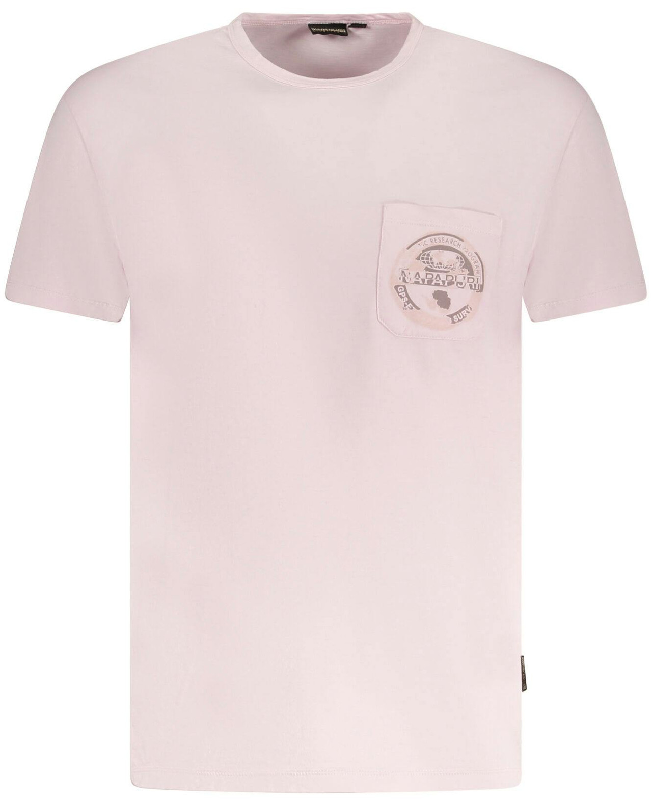 Camiseta de manga corta con bolsillo y estampado en algodón