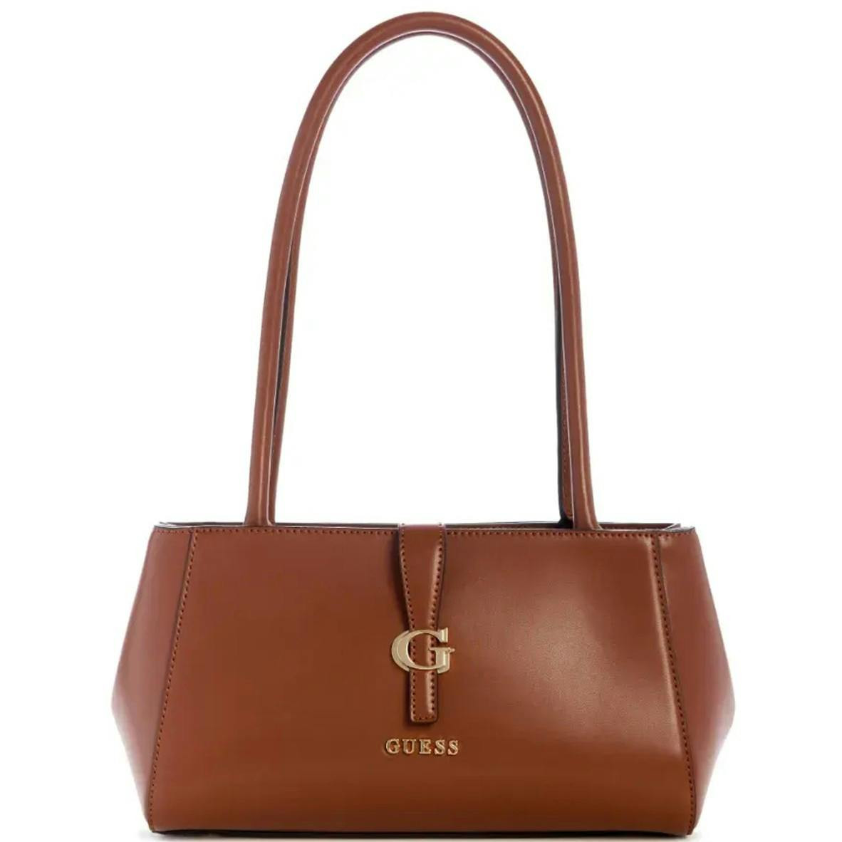 Carrie polyurethane brown bag with shoulder handles