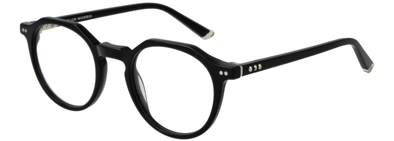 Montura óptica negra de acetato con funda protectora