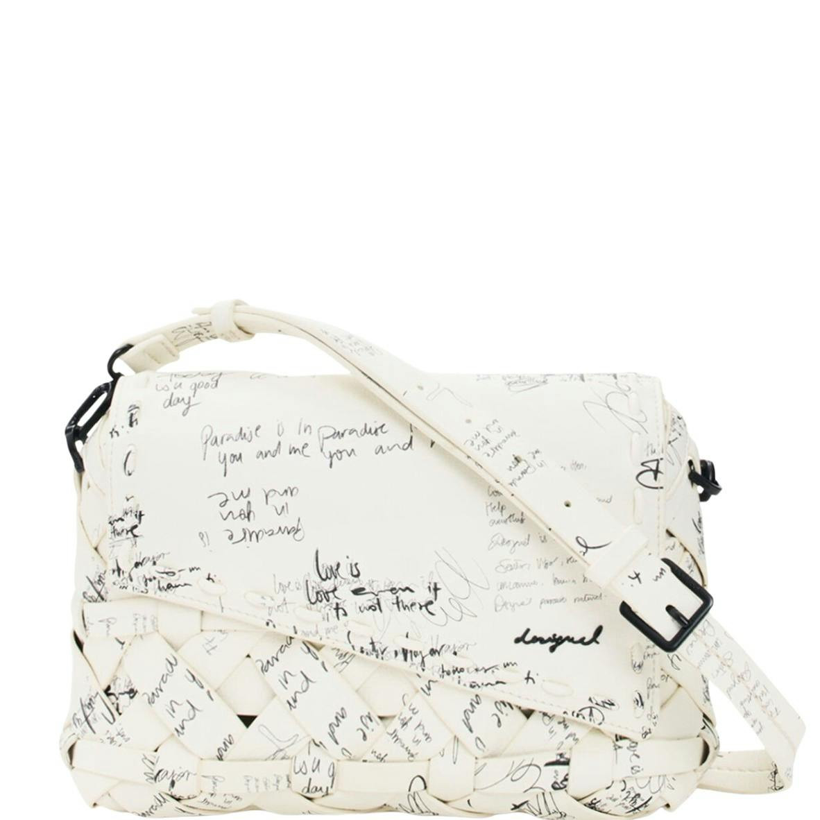 Mini crossbody bag in polyurethane with decorative print