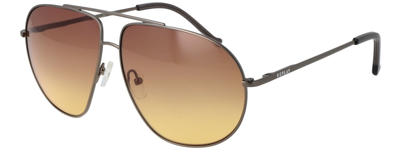 Gafas de sol aviador de metal con lentes marrones