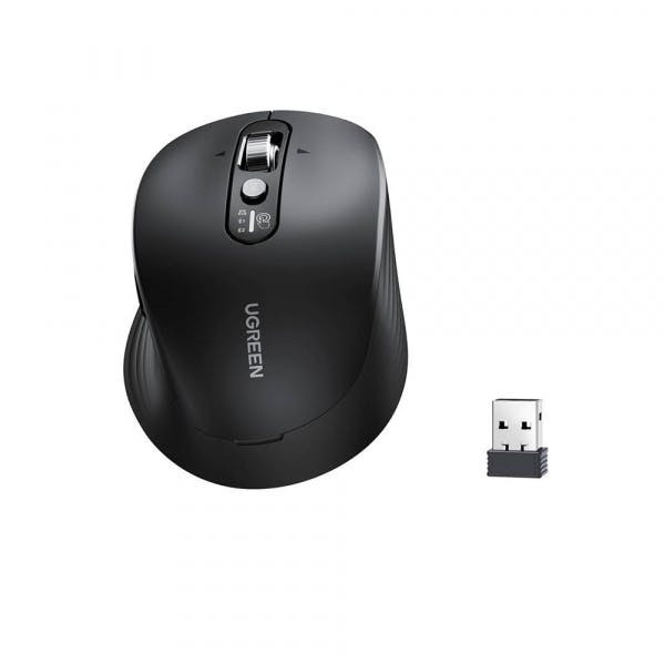 Ratón inalámbrico UGREEN M752 5000 DPI Bluetooth y Wi‑Fi negro