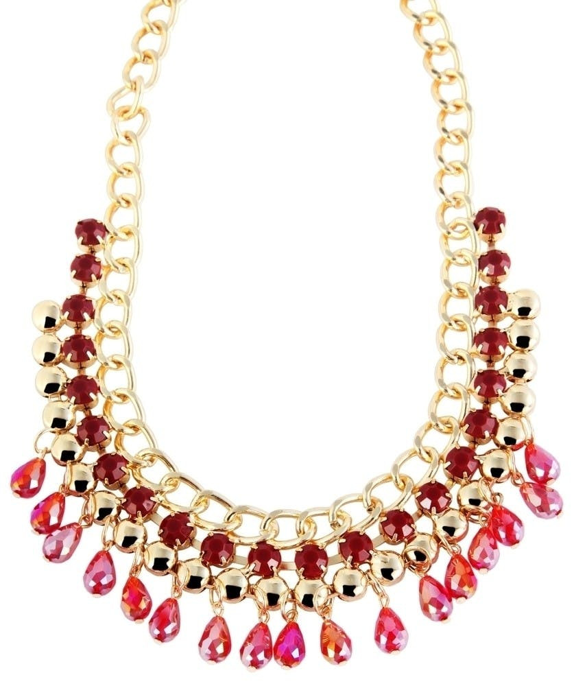 Women's metal anchor chain necklace in gold finish with lobster clasp