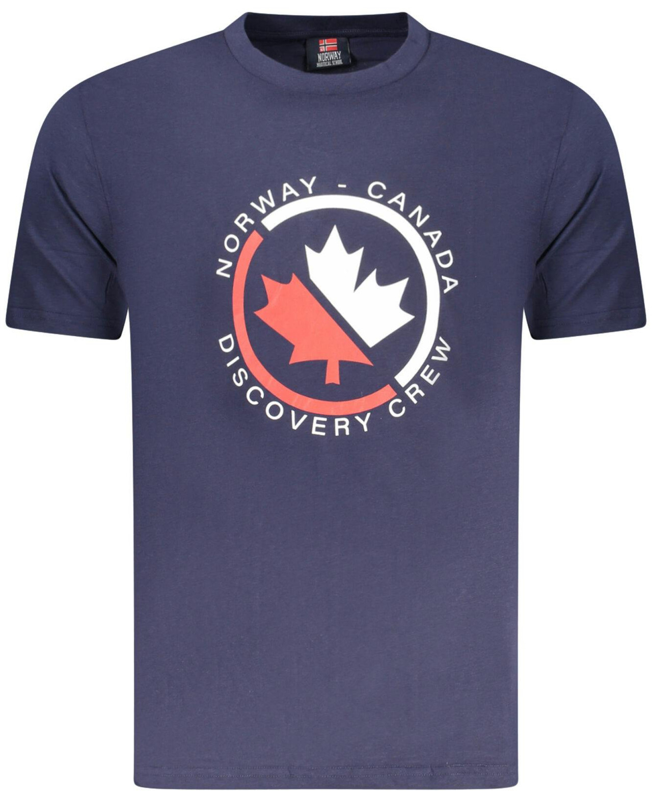 Camiseta de hombre manga corta algodón con logotipo azul marino