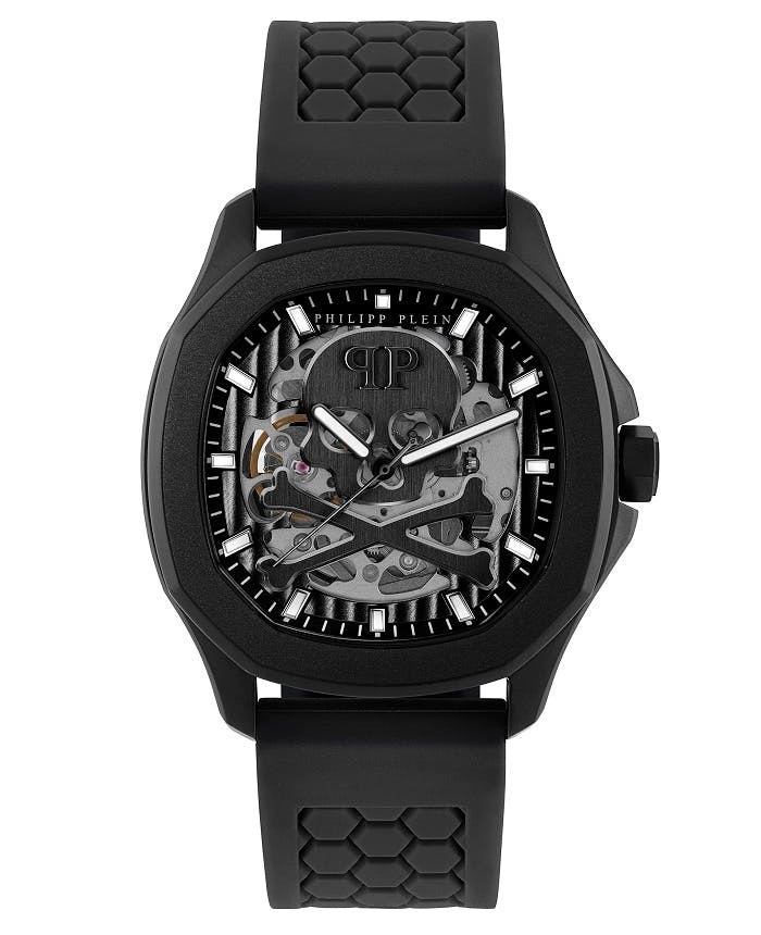 Skeleton High-Conic Automatic Watch in Steel with Silicone Strap