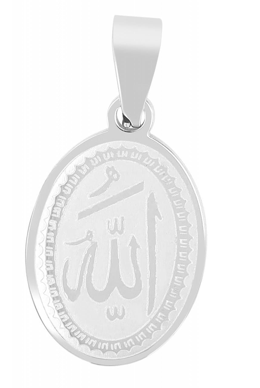 Colgante oval Allah en acero inoxidable