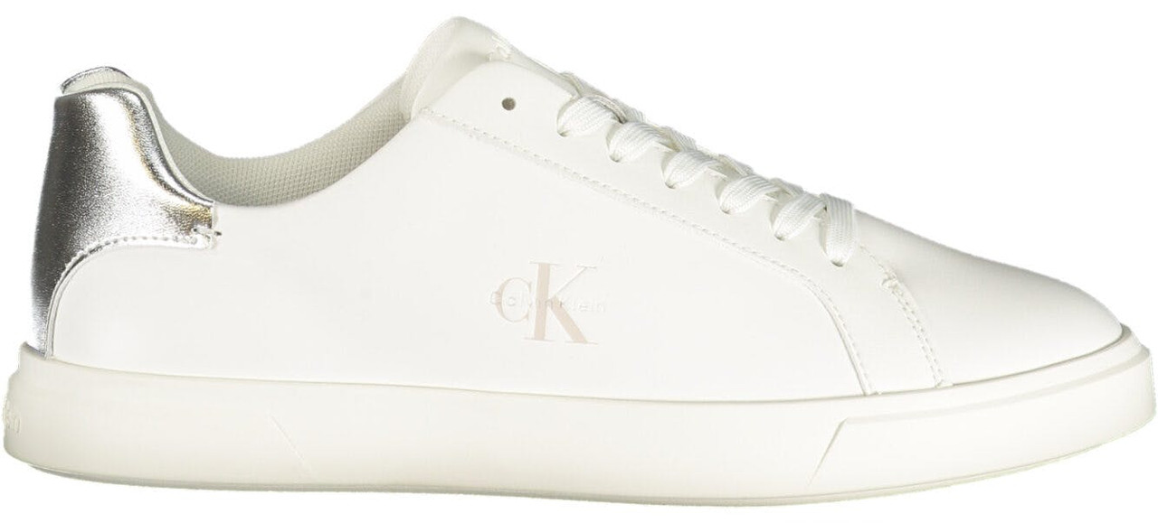 Zapatillas blancas con detalles plateados en piel y poliuretano
