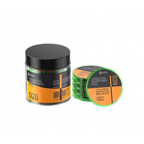 Fio de tungsténio 2UUL WS-028, 0,028 mm, 100 m, embalagem com 5 unidades