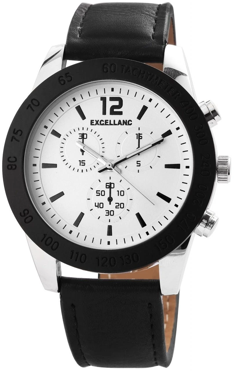 Reloj de hombre en piel sintética con esfera estilo cronógrafo
