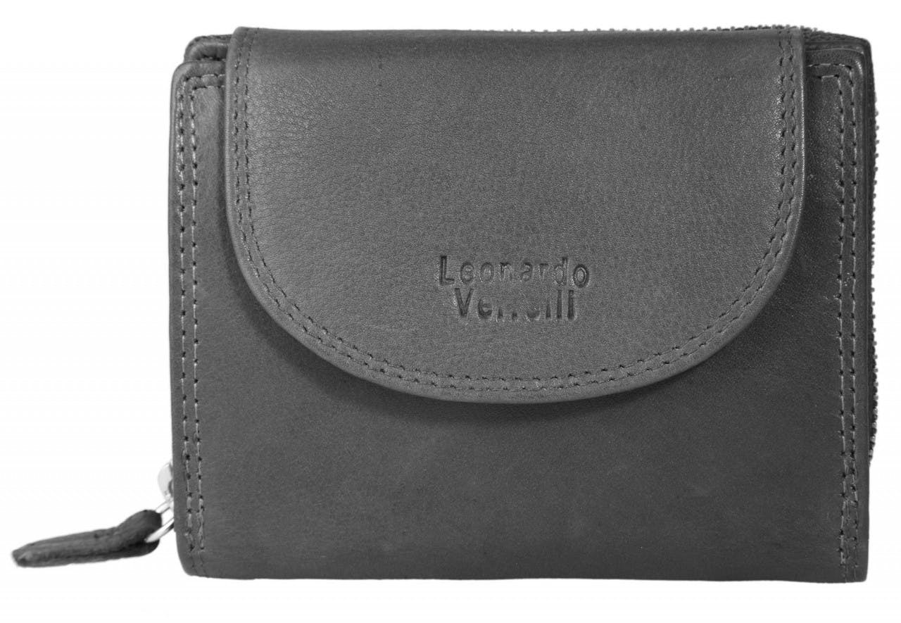 Cartera de señora en cuero con protección RFID