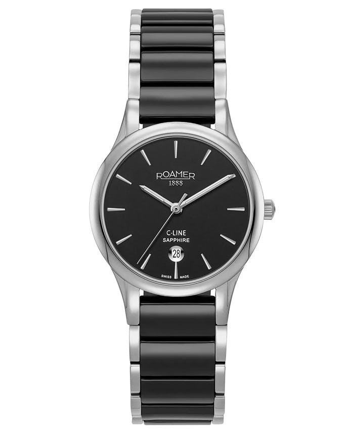 C-Line Lady reloj de cerámica y acero inoxidable con cristal de zafiro
