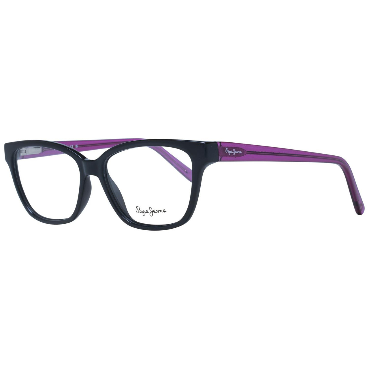 Rectangular acetate optical frame black with branded pouch