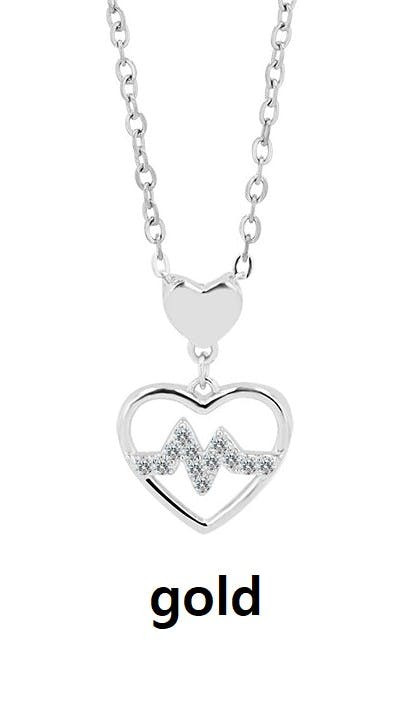 Collar con colgante corazón en plata de ley 925 bañado en rodio
