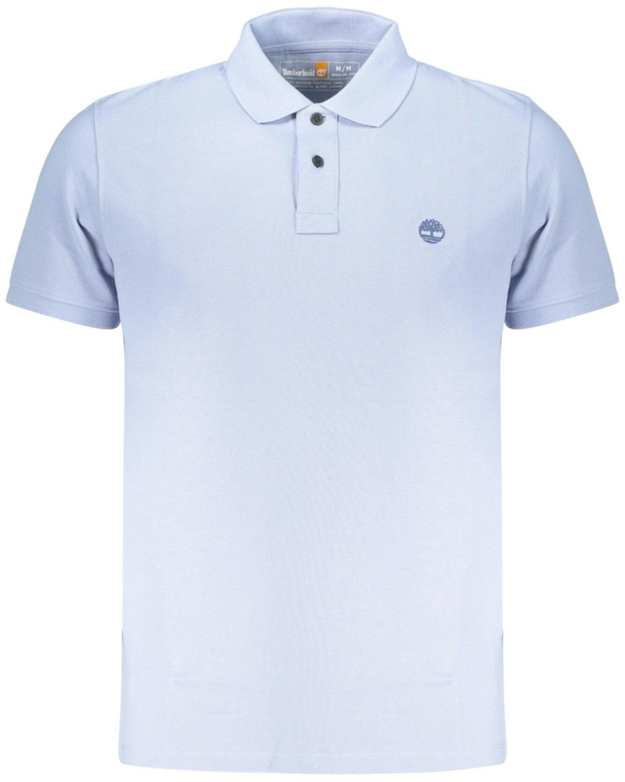 Polo clásico de manga corta en algodón orgánico azul