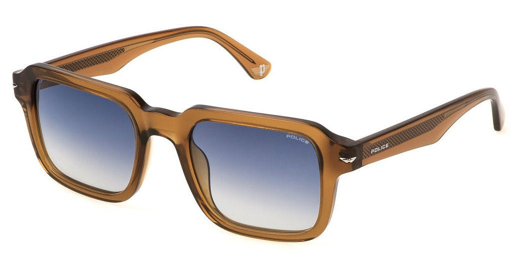 Gafas de sol SPLN36 metal lentes degradadas montura castaña interior azul
