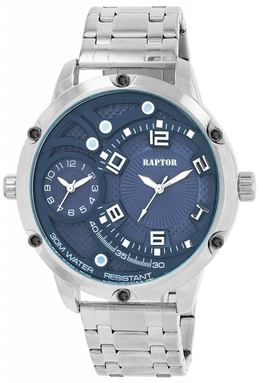 Dual-Time Ayaz Watch with Stainless Steel Bracelet