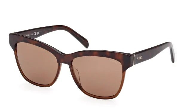 Gafas de sol EP0198 cuadradas de plástico con montura havana y lentes marrones