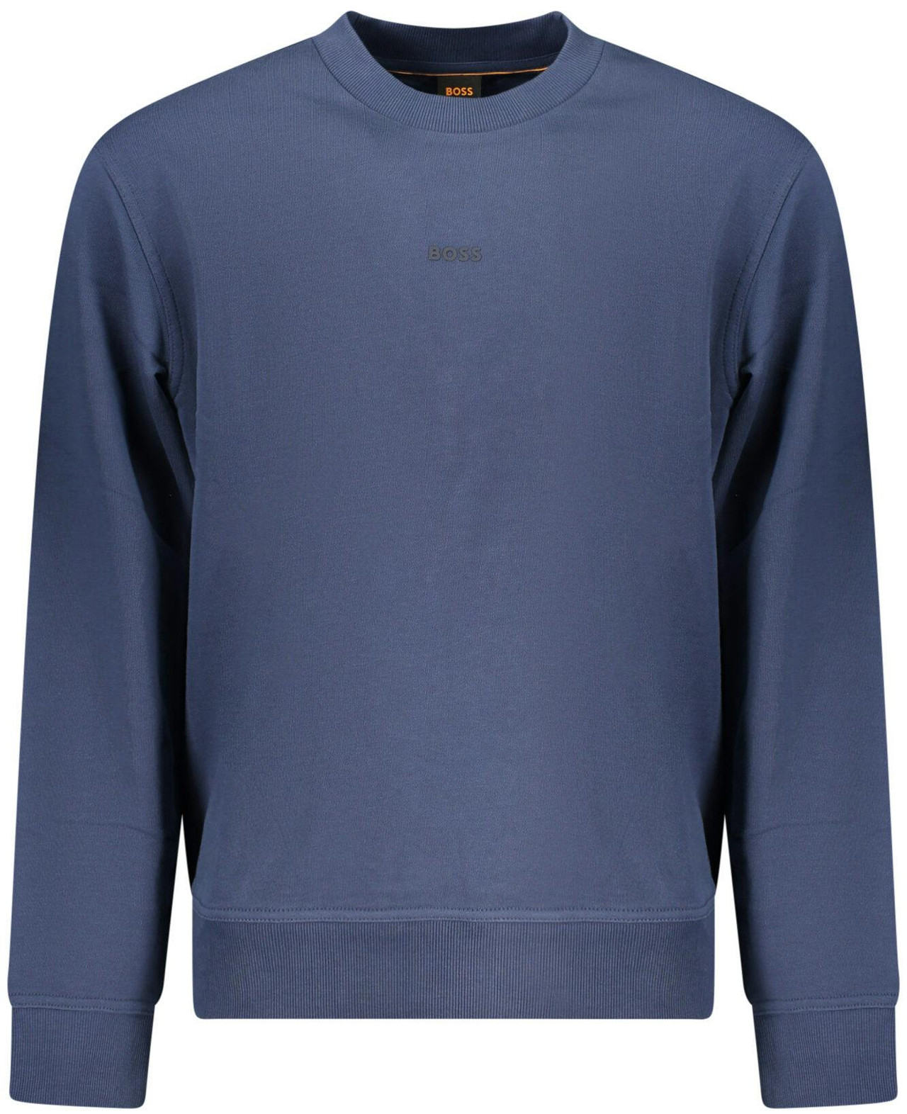 Jersey azul de algodón con cuello redondo
