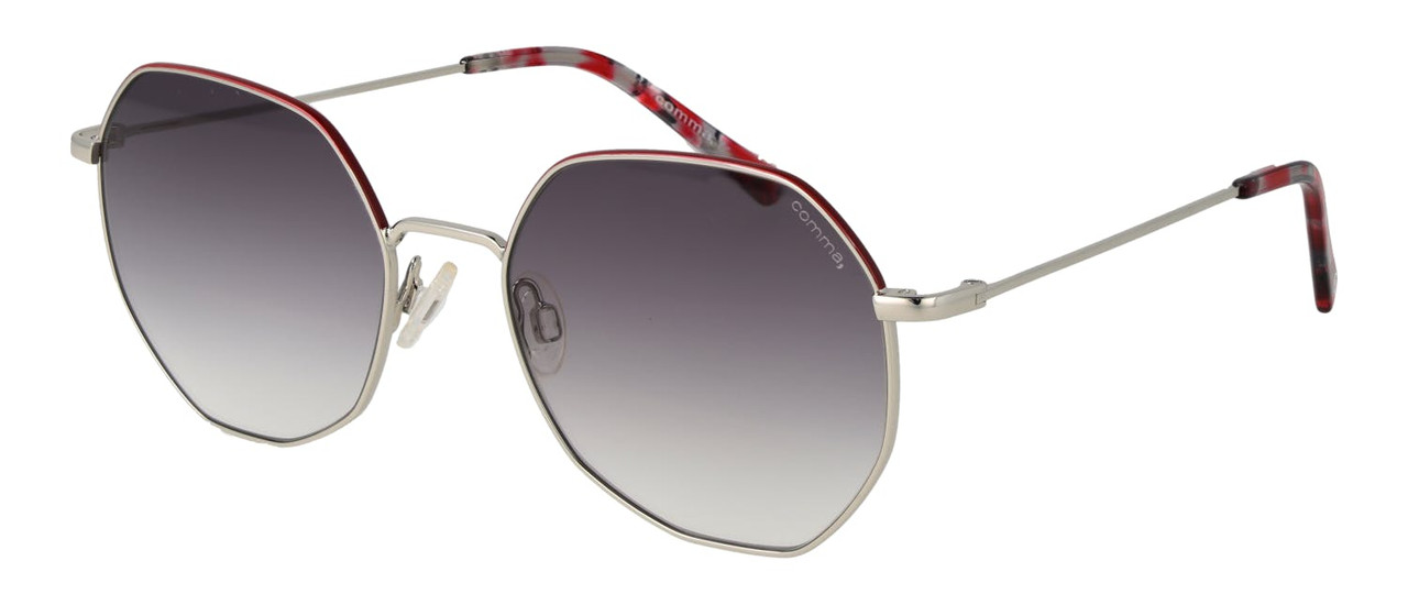 Gafas de sol geométricas montura acero lentes degradadas moradas