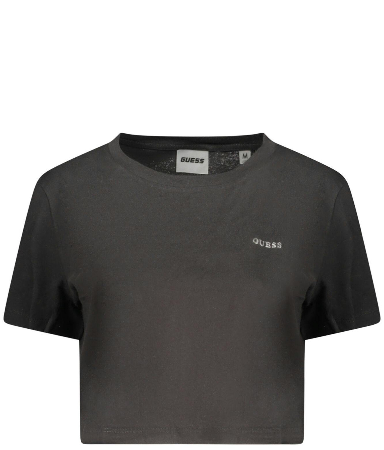 Camiseta de mujer algodón orgánico con logo y aplique - negra