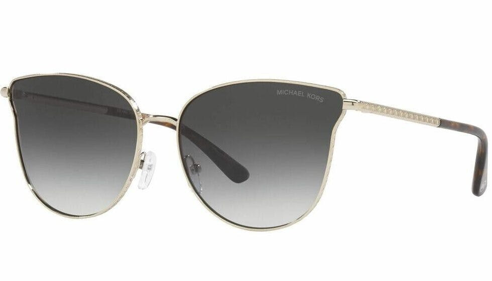Gafas de sol metálicas con lentes grises de policarbonato y detalles dorados