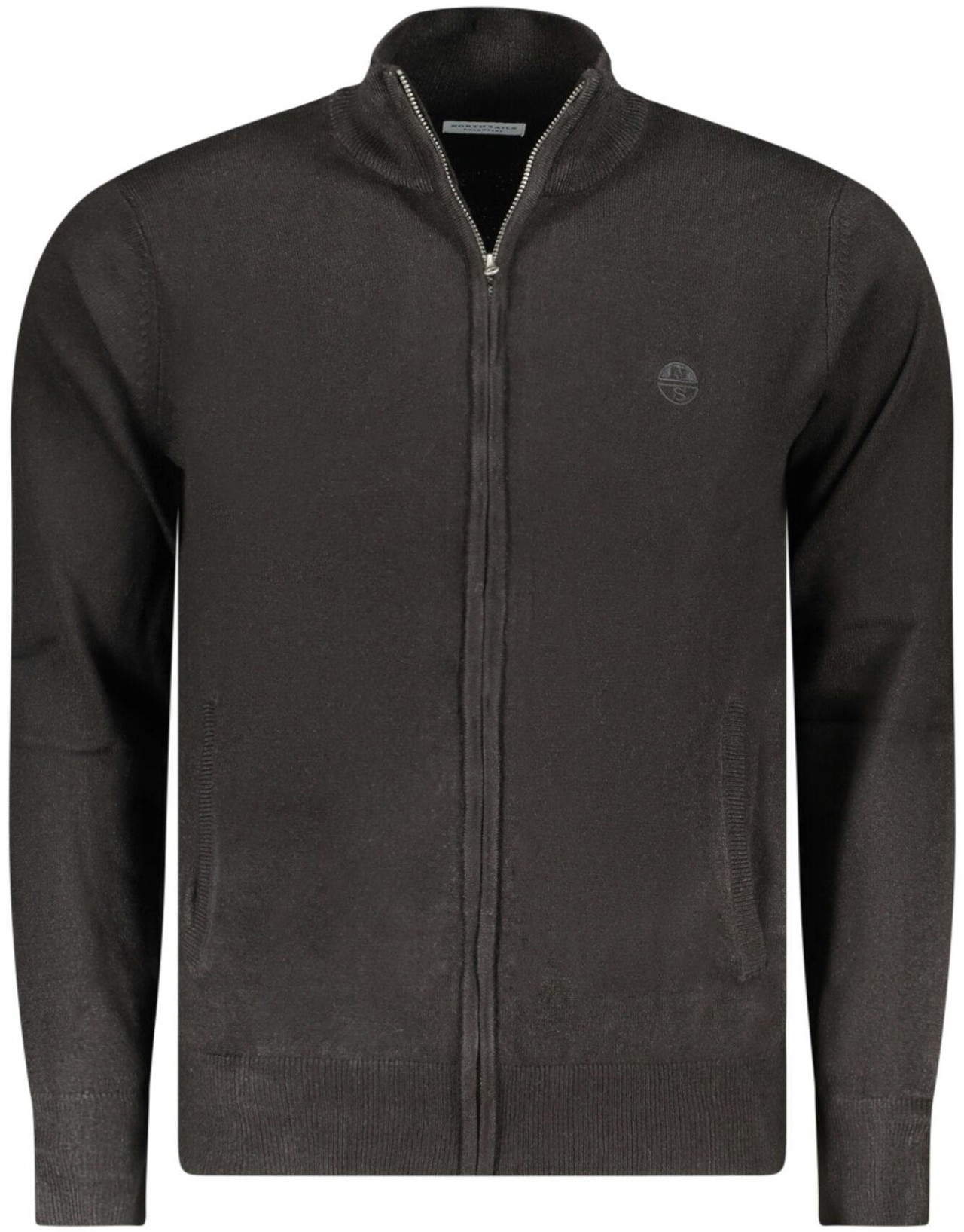 Men's black coat in nylon and acrylic