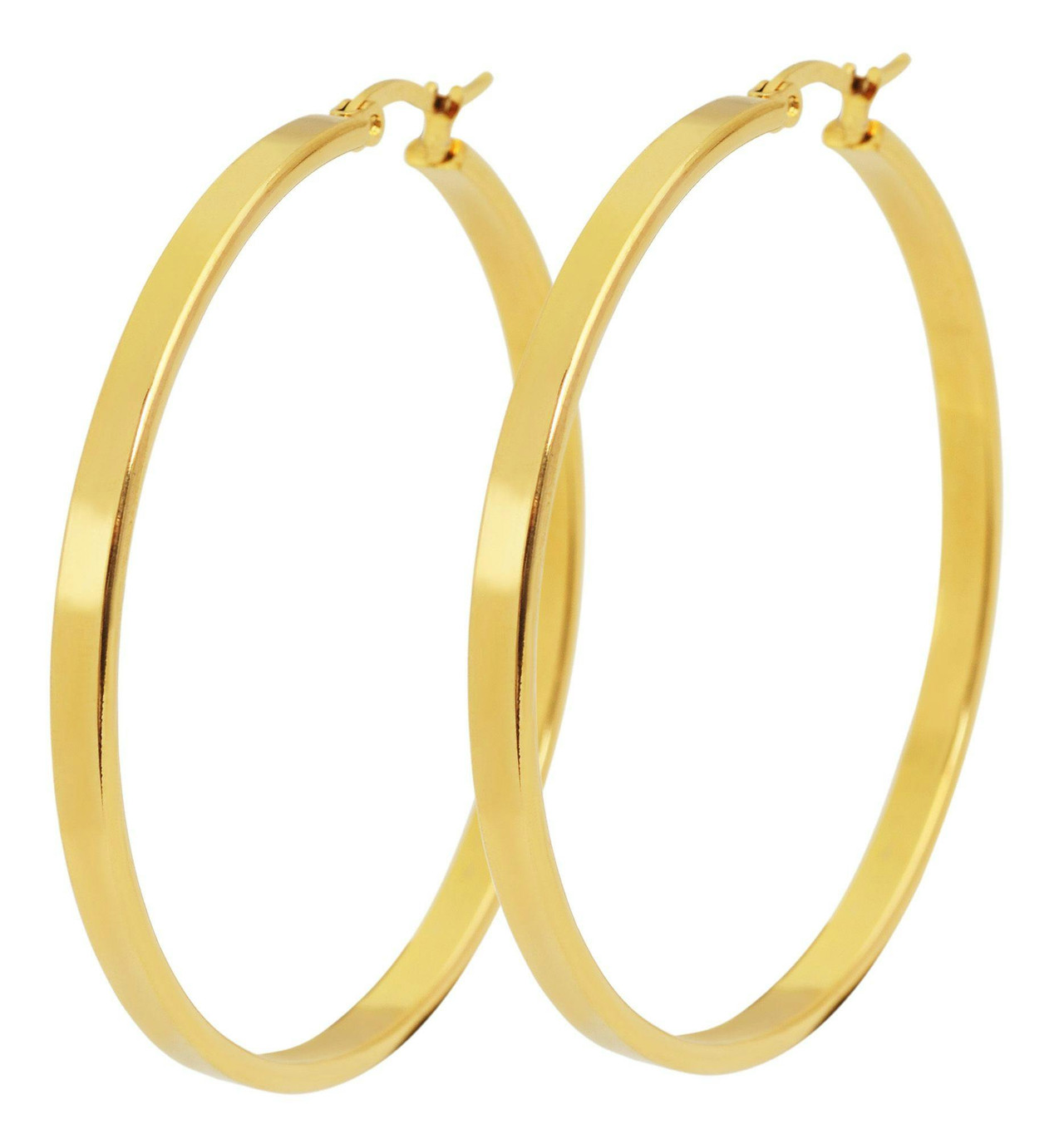 Pendientes aro en acero inoxidable dorado IPG 16 mm