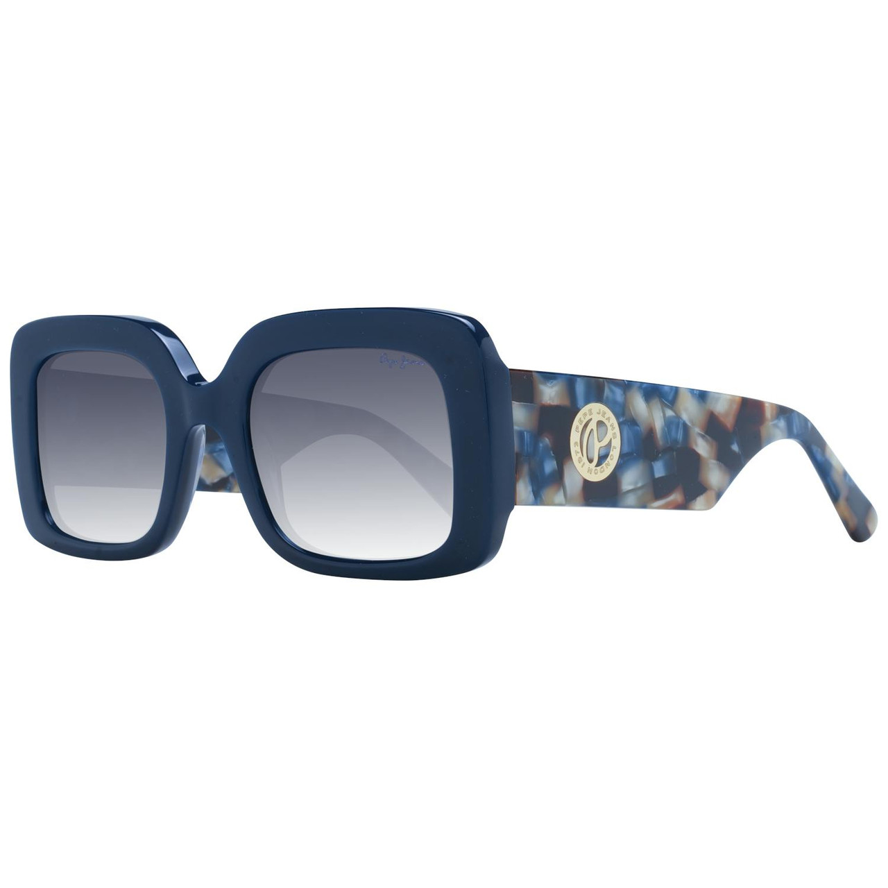 PJ7429 rectangular acetate blue sunglasses