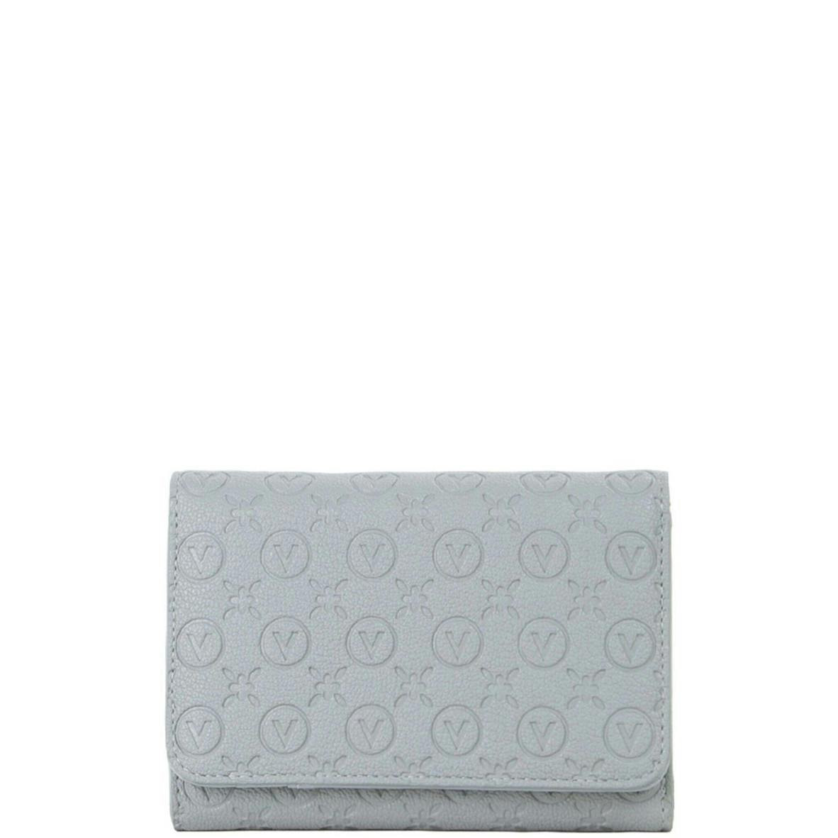 Cartera gris para mujer con monedero y ranuras para tarjetas