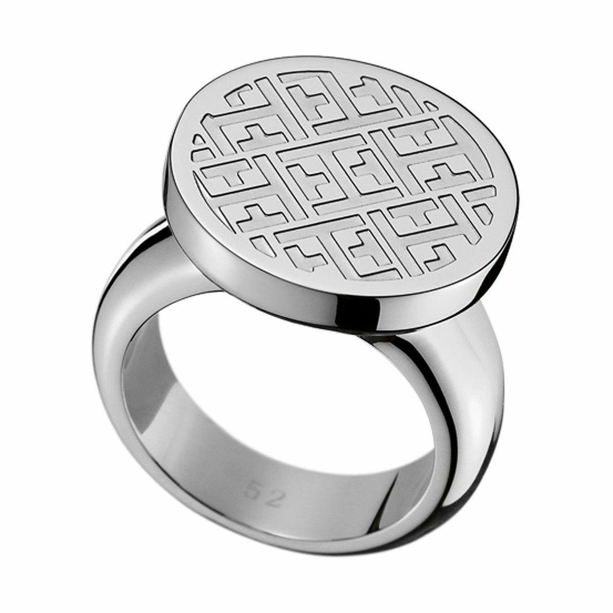 Anillo femenino en acero inoxidable gris