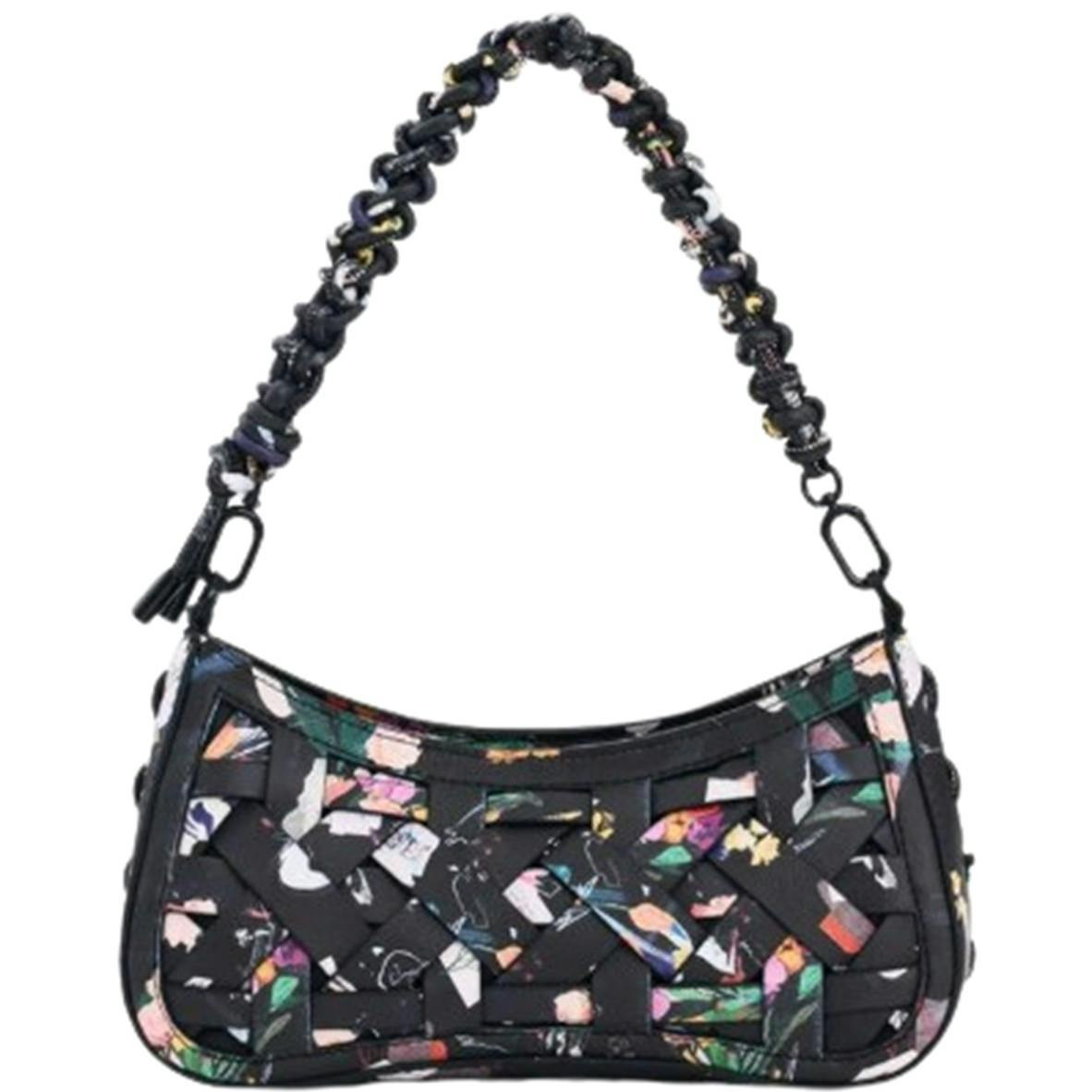 Crossbody bag in polyurethane with zip closure and interior pocket