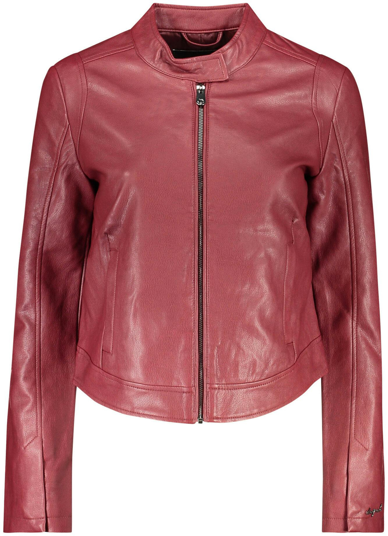 Ariel polyurethane coat with zipper and button closure