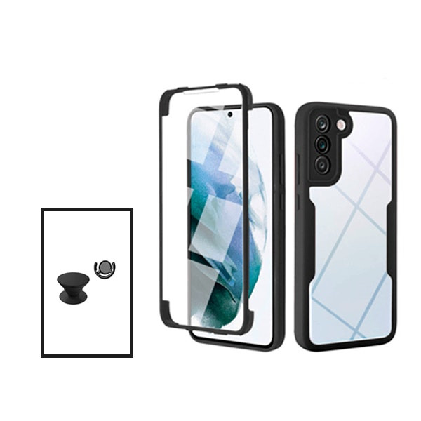 Kit Capa Anti-Crash 360 Protection + 1 GripHolder + 1 Suporte GripHolder Preto para Samsung Galaxy S21 FE 5G - Preto
