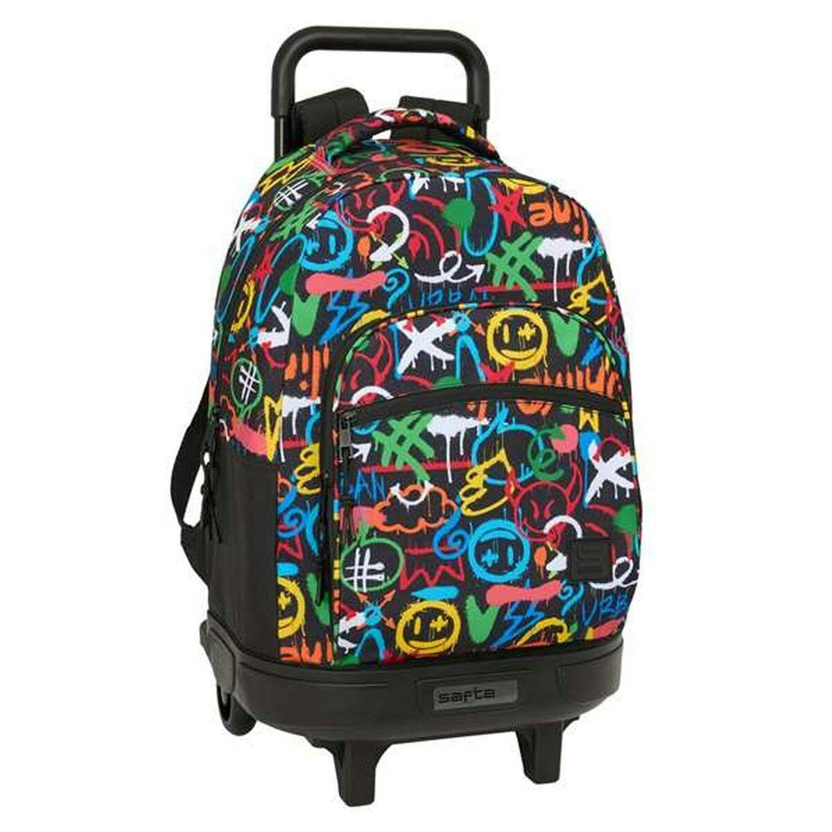 Safta Colors school backpack with wheels graphite