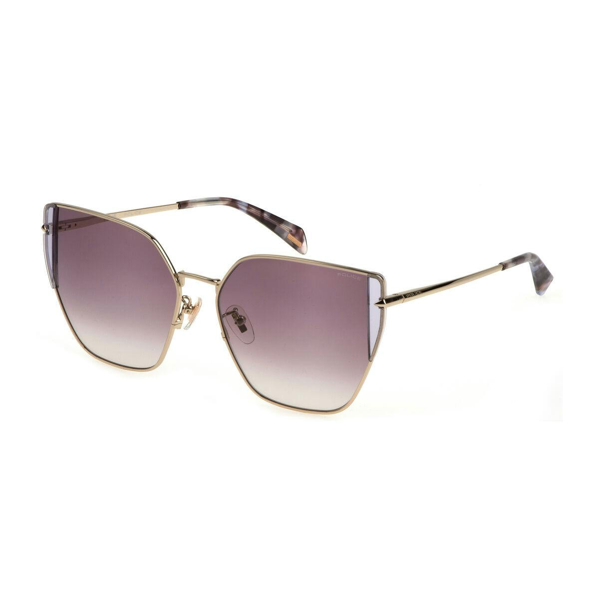 Police SPLL38-57594Y metal sunglasses with gradient violet lenses