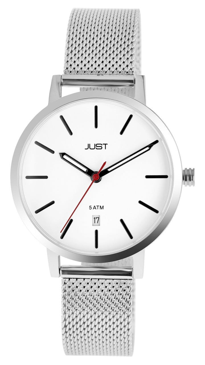 Reloj unisex con brazalete de malla en acero inoxidable