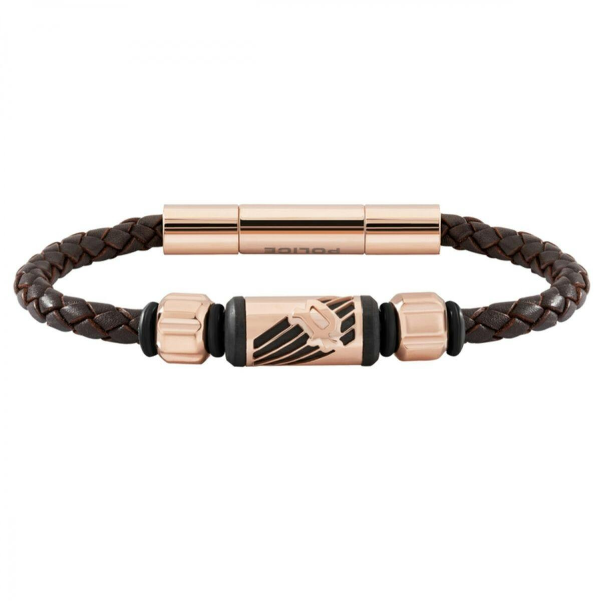 Leather bracelet with magnetic clasp