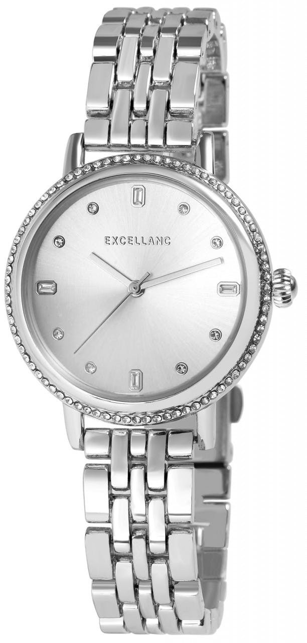 Reloj de pulsera con brazalete metálico y piedras simil