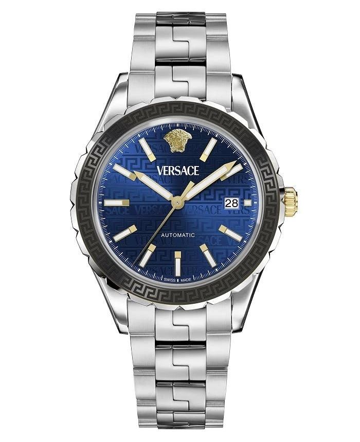 Reloj automático Swiss Hellenyium en acero inoxidable con esfera azul